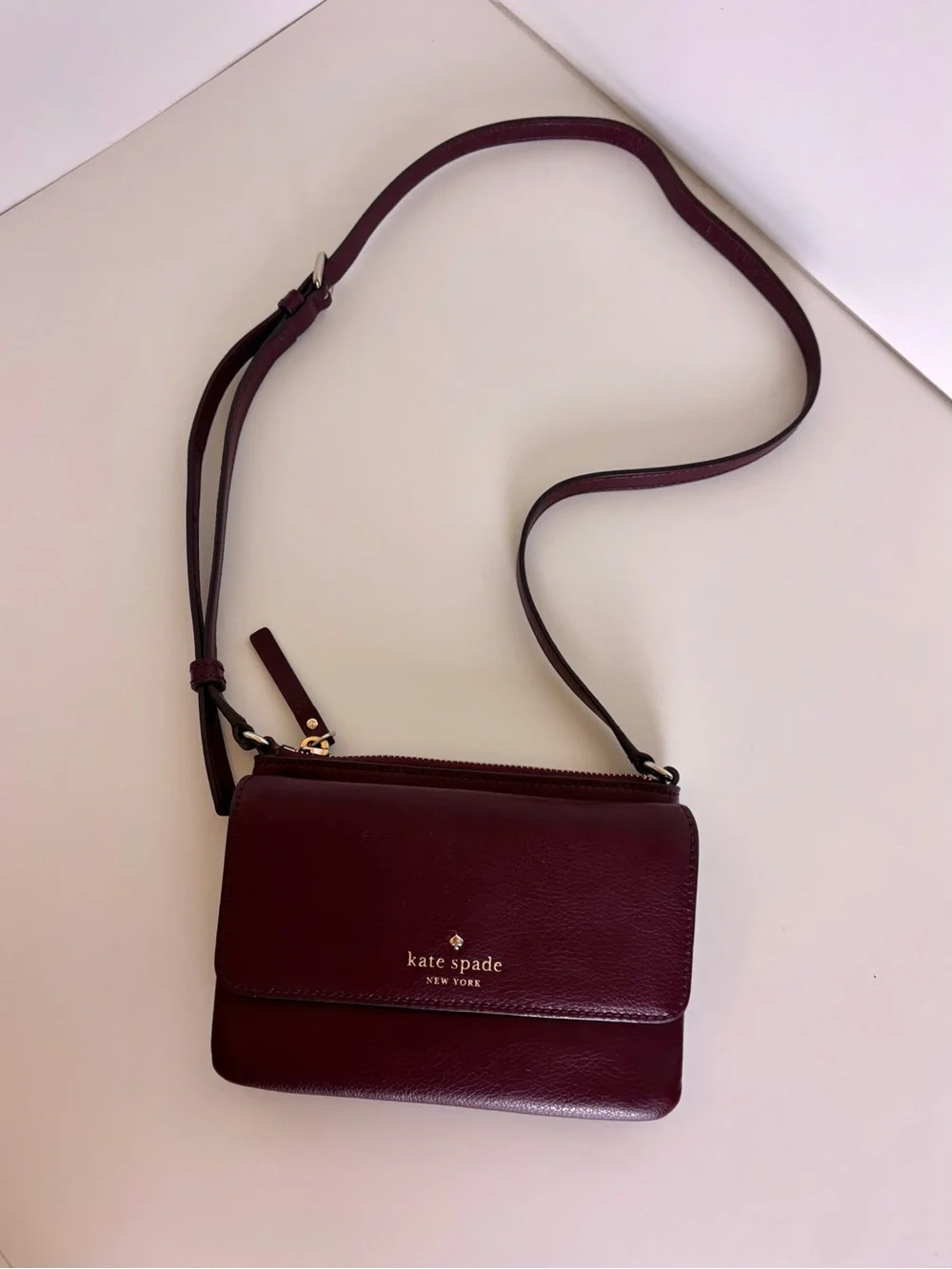 Kate Spade New York Greene Street Karlee Leather Crossbody Cherrywood Burgundy